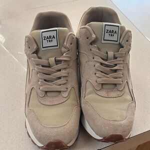 Zara Men's Tan Suede Sneakers